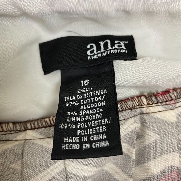 A.N.A. A New Approach 16 Multi Geometric Midi Dress Spaghetti Strap Side Zip - Picture 5 of 12